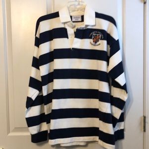 Original Europa Rugby shirt. 46” or 117cm. Christs College Cambridge. Navy/White